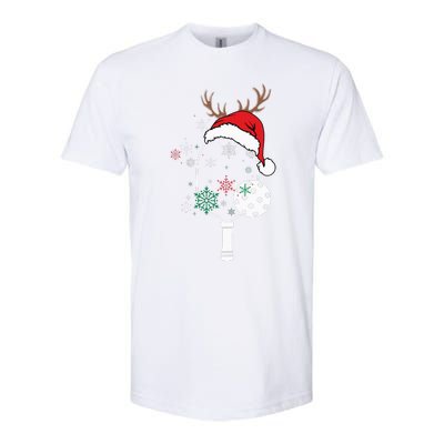 Pickleball Player Christmas Holiday Reindeer Xmas Softstyle CVC T-Shirt