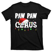 Paw Paw Claus Funny Christmas Lights Santa Hat Costume T-Shirt