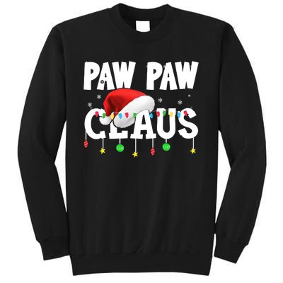 Paw Paw Claus Funny Christmas Lights Santa Hat Costume Tall Sweatshirt