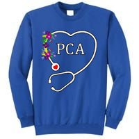 Pca Patient Care Assistant Nursing Floral Stethoscope Heart Gift Tall Sweatshirt