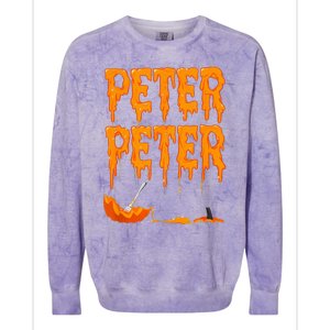 Peter Pumpkin Costume Eater For Couples Matching Halloween Colorblast Crewneck Sweatshirt