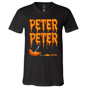 Peter Pumpkin Costume Eater For Couples Matching Halloween V-Neck T-Shirt