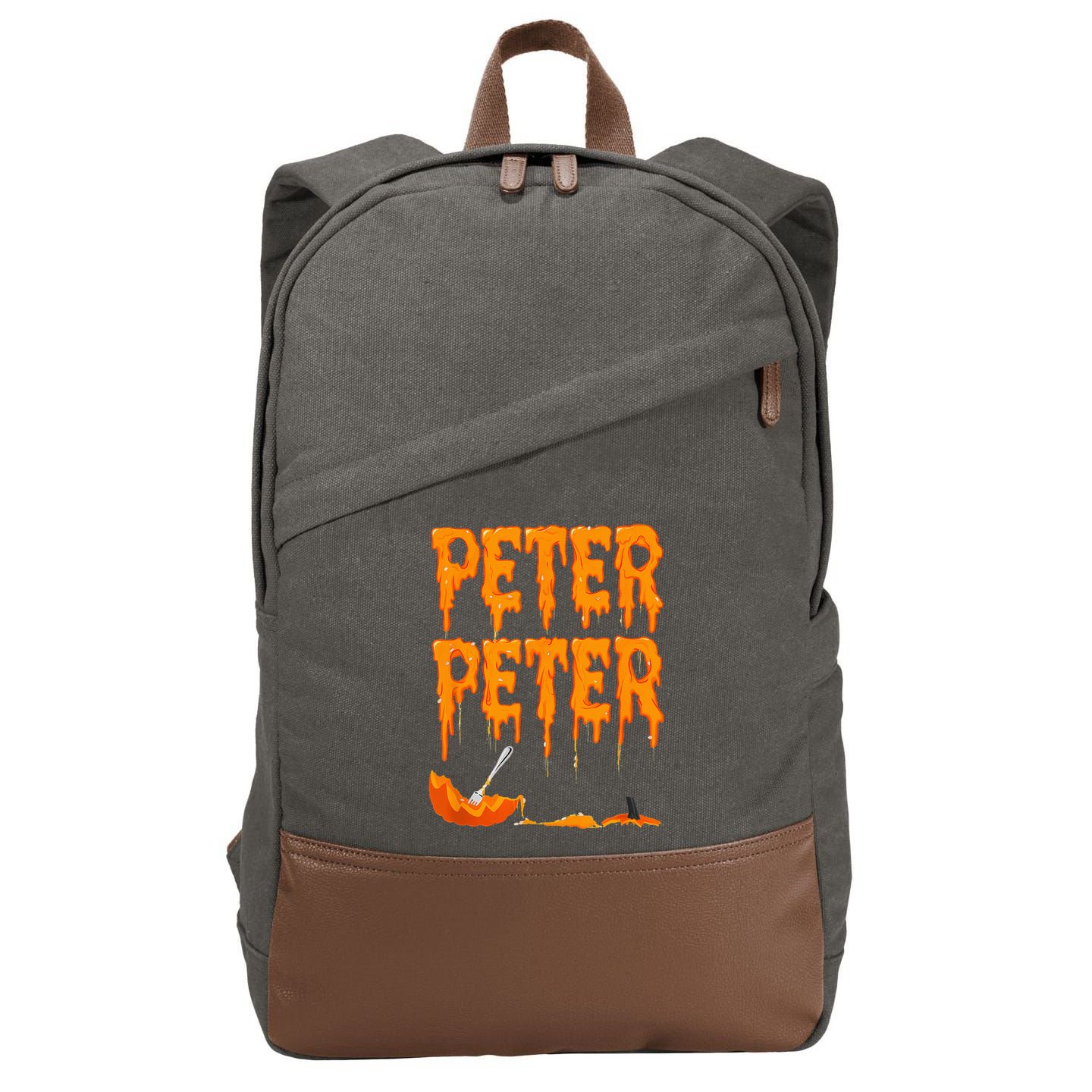 Peter Pumpkin Costume Eater For Couples Matching Halloween Cotton Canvas Backpack