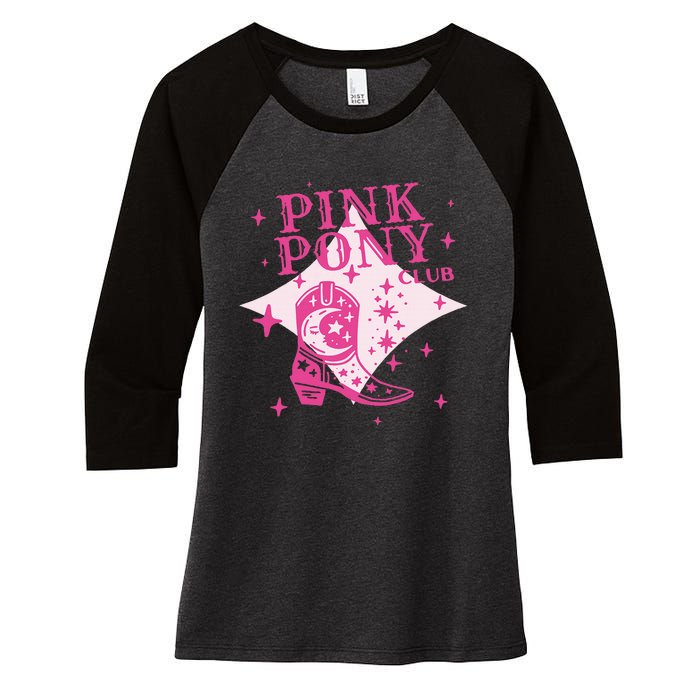 Pink Pony Club C.R Western Women's Tri-Blend 3/4-Sleeve Raglan Shirt