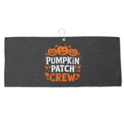 Pumpkin Patch Crew Funny Pumpkin Patch Squad Thanksgiving Large Microfiber Waffle Golf Towel