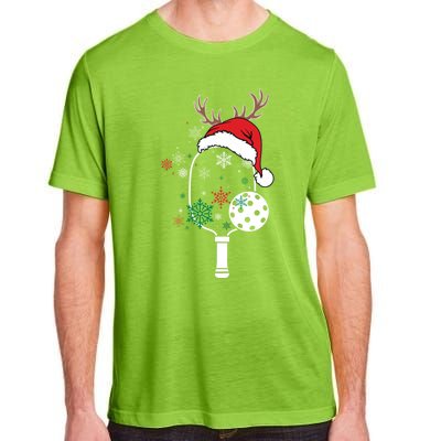 Pickleball Player Christmas Holiday Reindeer Xmas Tees Gift Adult ChromaSoft Performance T-Shirt