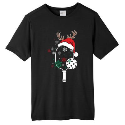 Pickleball Player Christmas Holiday Reindeer Xmas Tees Gift Tall Fusion ChromaSoft Performance T-Shirt