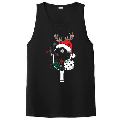 Pickleball Player Christmas Holiday Reindeer Xmas Tees Gift PosiCharge Competitor Tank