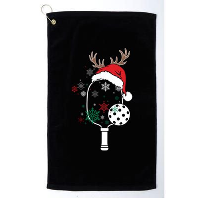 Pickleball Player Christmas Holiday Reindeer Xmas Tees Gift Platinum Collection Golf Towel