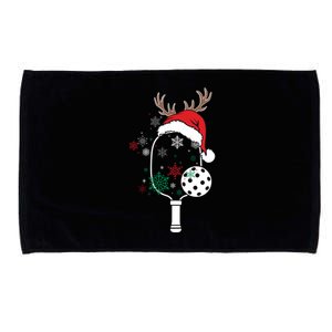 Pickleball Player Christmas Holiday Reindeer Xmas Tees Gift Microfiber Hand Towel