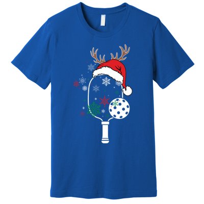 Pickleball Player Christmas Holiday Reindeer Xmas Tees Gift Premium T-Shirt