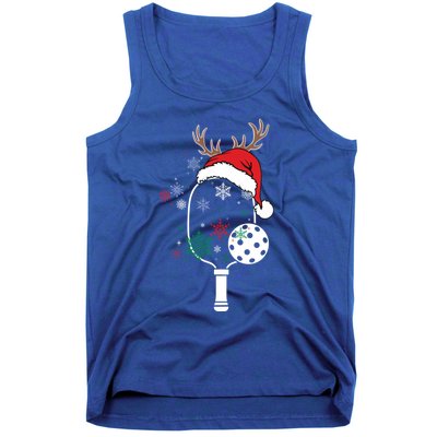 Pickleball Player Christmas Holiday Reindeer Xmas Tees Gift Tank Top