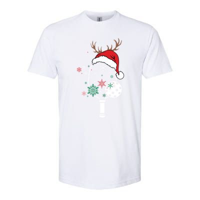 Pickleball Player Christmas Holiday Reindeer Xmas Tees Gift Softstyle CVC T-Shirt