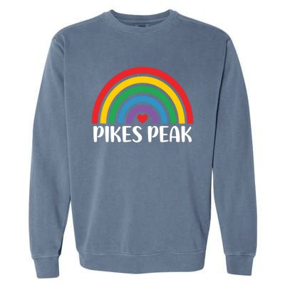 Pikes Peak Colorado Travel I Love Pikes Peak Usa Funny Gift Garment-Dyed Sweatshirt