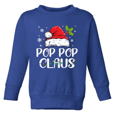 Pop Pop Claus Santa Funny Christmas Pajama Matching Family Gift Toddler Sweatshirt