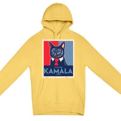 Politically Purrfect Cats For Kamala 2024 President Premium Pullover Hoodie