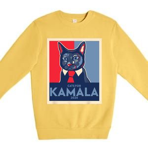 Politically Purrfect Cats For Kamala 2024 President Premium Crewneck Sweatshirt