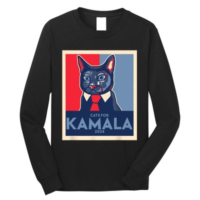 Politically Purrfect Cats For Kamala 2024 President Long Sleeve Shirt