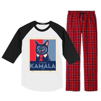 Politically Purrfect Cats For Kamala 2024 President Raglan Sleeve Pajama Set