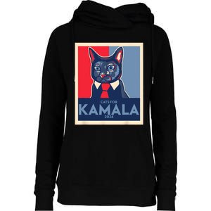 Politically Purrfect Cats For Kamala 2024 President Womens Funnel Neck Pullover Hood