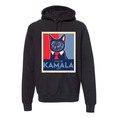 Politically Purrfect Cats For Kamala 2024 President Premium Hoodie