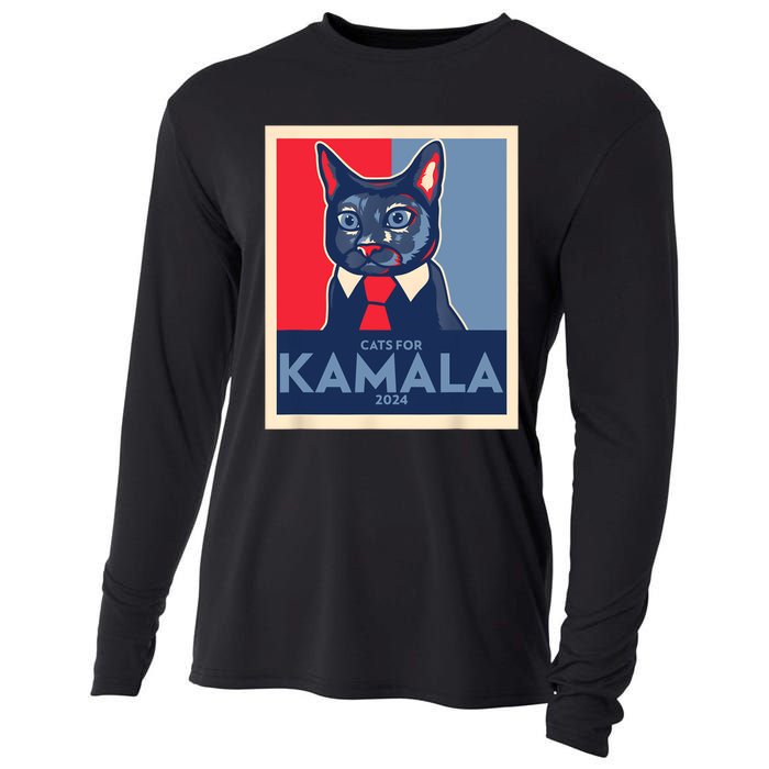 Politically Purrfect Cats For Kamala 2024 President Cooling Performance Long Sleeve Crew