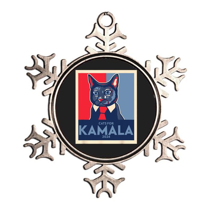 Politically Purrfect Cats For Kamala 2024 President Metallic Star Ornament