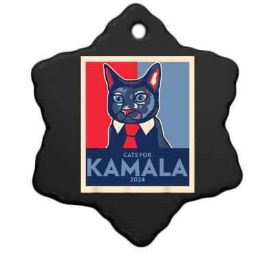 Politically Purrfect Cats For Kamala 2024 President Ceramic Star Ornament