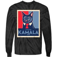 Politically Purrfect Cats For Kamala 2024 President Tie-Dye Long Sleeve Shirt