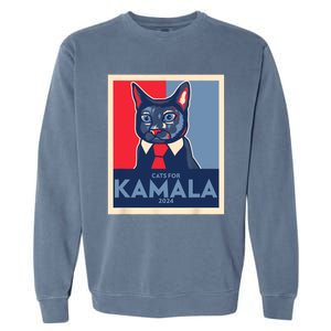 Politically Purrfect Cats For Kamala 2024 President Garment-Dyed Sweatshirt