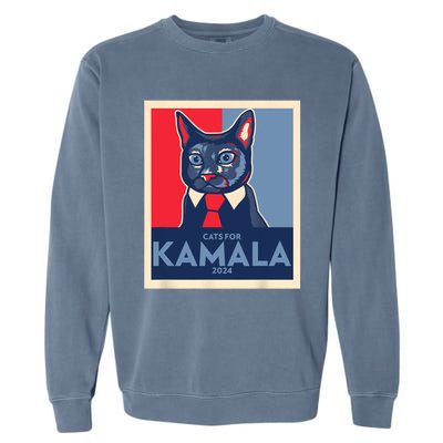 Politically Purrfect Cats For Kamala 2024 President Garment-Dyed Sweatshirt