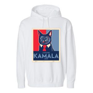 Politically Purrfect Cats For Kamala 2024 President Garment-Dyed Fleece Hoodie