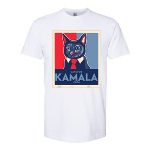 Politically Purrfect Cats For Kamala 2024 President Softstyle CVC T-Shirt