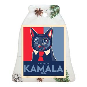 Politically Purrfect Cats For Kamala 2024 President Ceramic Bell Ornament