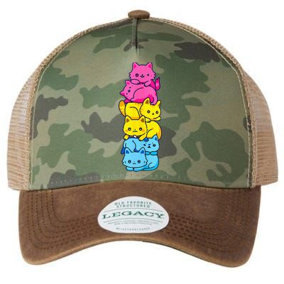 Pansexual Pride Cat LGBT Pan Flag Nonbinary Cute Cats Pile Legacy Tie Dye Trucker Hat
