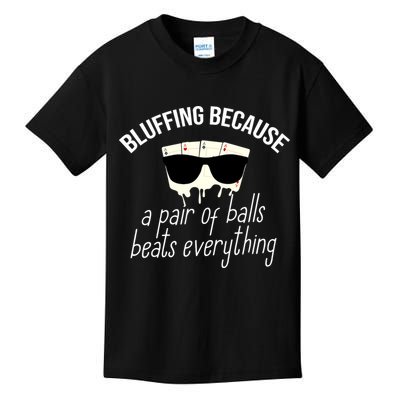 Poker Player Casino Lover Bluffing Gambling Kids T-Shirt