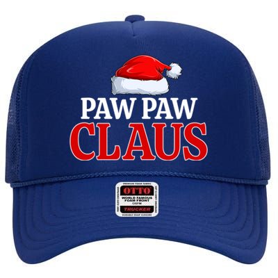 Paw Paw Claus Christmas Pajama Matching Family Santa Xmas Gift High Crown Mesh Back Trucker Hat