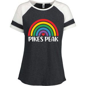 Pikes Peak Colorado Travel I Love Pikes Peak Usa Gift Enza Ladies Jersey Colorblock Tee