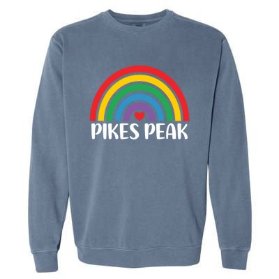 Pikes Peak Colorado Travel I Love Pikes Peak Usa Gift Garment-Dyed Sweatshirt