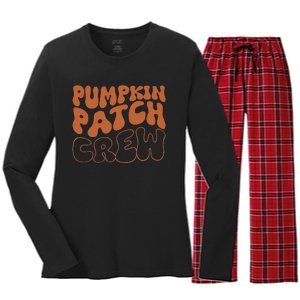 Pumpkin Patch Crew Thanksgiving Fall Autumn Women's Long Sleeve Flannel Pajama Set 