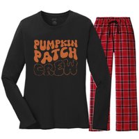 Pumpkin Patch Crew Thanksgiving Fall Autumn Women's Long Sleeve Flannel Pajama Set 