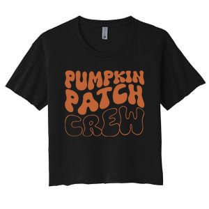 Pumpkin Patch Crew Thanksgiving Fall Autumn Women's Crop Top Tee