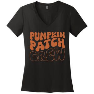 Pumpkin Patch Crew Thanksgiving Fall Autumn Women's V-Neck T-Shirt