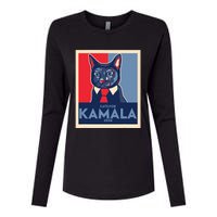 Politically Purrfect Cats For Kamala Harris 2024 President Womens Cotton Relaxed Long Sleeve T-Shirt