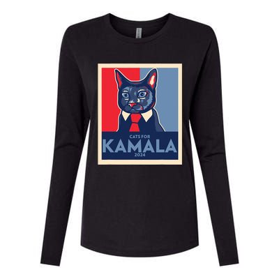 Politically Purrfect Cats For Kamala Harris 2024 President Womens Cotton Relaxed Long Sleeve T-Shirt