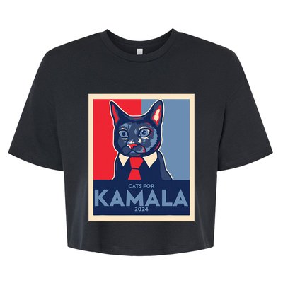 Politically Purrfect Cats For Kamala Harris 2024 President Bella+Canvas Jersey Crop Tee