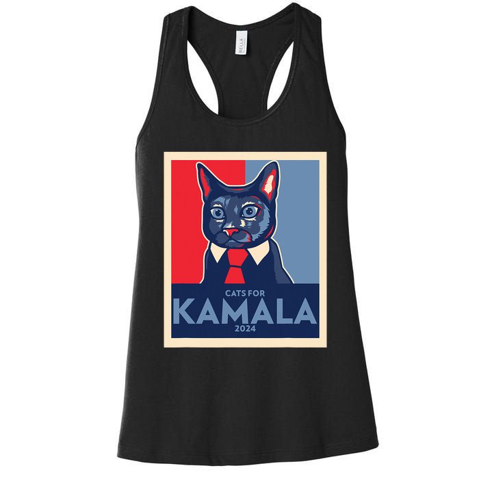 Politically Purrfect Cats For Kamala Harris 2024 President Women's Racerback Tank