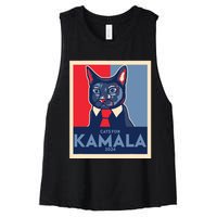 Politically Purrfect Cats For Kamala Harris 2024 President Women's Racerback Cropped Tank