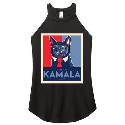 Politically Purrfect Cats For Kamala Harris 2024 President Women's Perfect Tri Rocker Tank