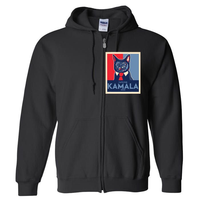 Politically Purrfect Cats For Kamala Harris 2024 President Full Zip Hoodie